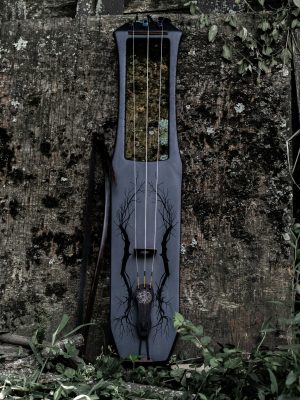July Cherry Bass Talharpa #2 (band logo tailpiece art)